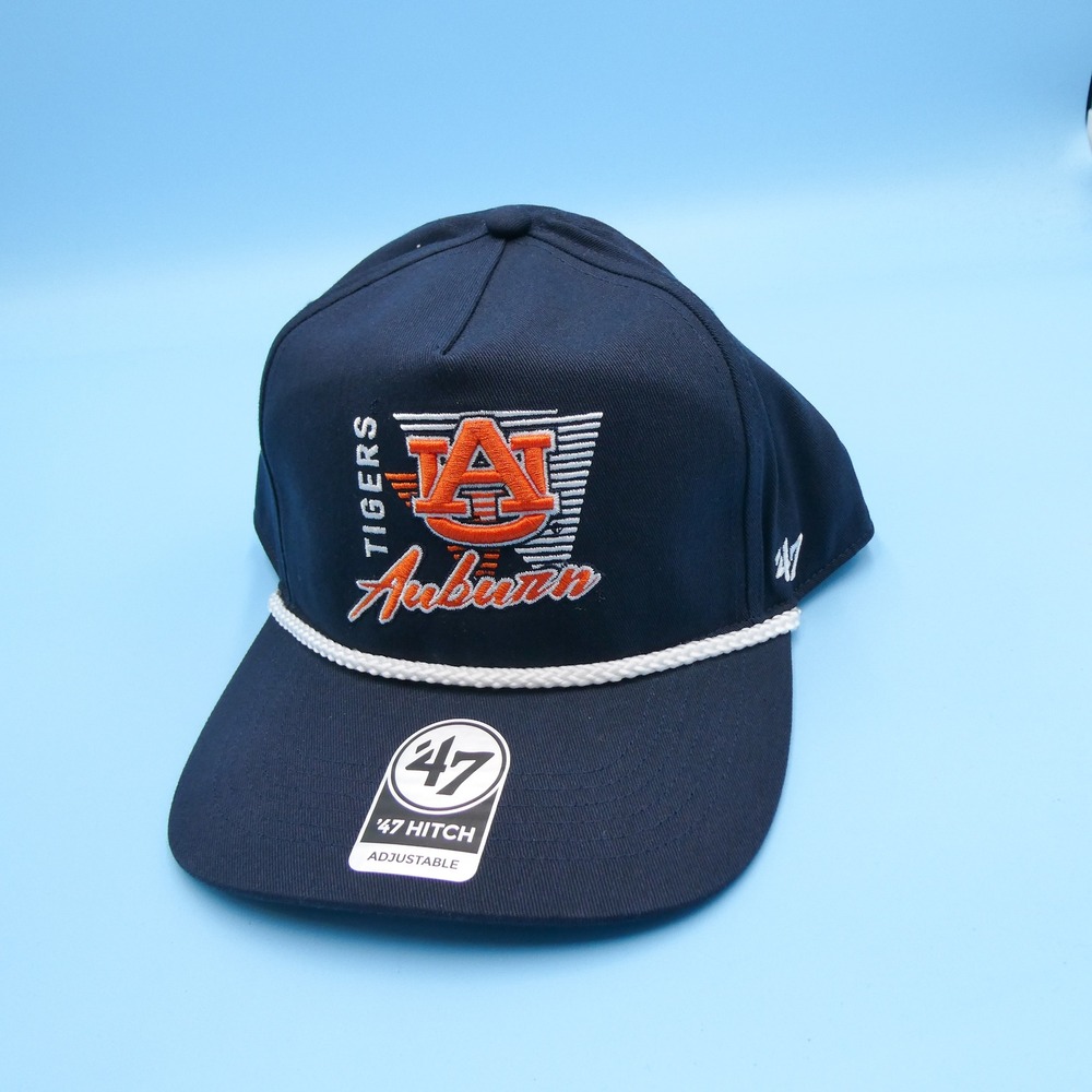 '47 Hitch Hat Mens One Size Auburn Tigers Navy Blue Rope Snapback Cap Cotton